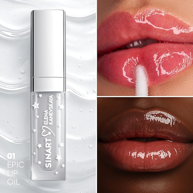 Epic Lip Oil, Moisturizing Lip Treatment, Non-Sticky Formula Lip Gloss,High Shine Finish 01