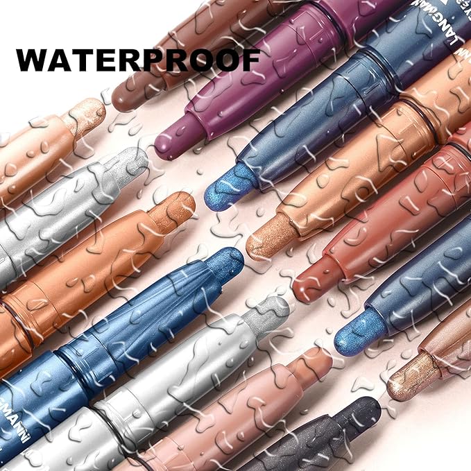 Red Eyeshadow Stick Shimmer Cream Single Eyeshadow Pencil Makeup, High Pigmented Crease-proof Eye Shadow Brightener Stick, Hypoallergenic Waterproof Long Lasting Eye Highlighter stick(B-12#)