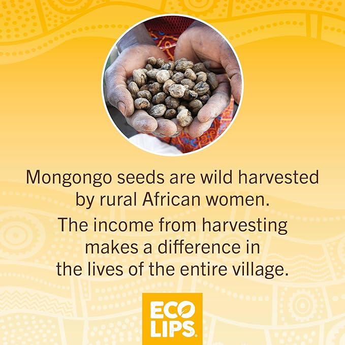 Eco Lips Mongo Kiss Organic Lip Balm 4 Pack Blood Orange, Yumberry, Strawberry Lavender, Black Cherry - 100 Percent USDA Organic - Soothe, Moisturize Dry