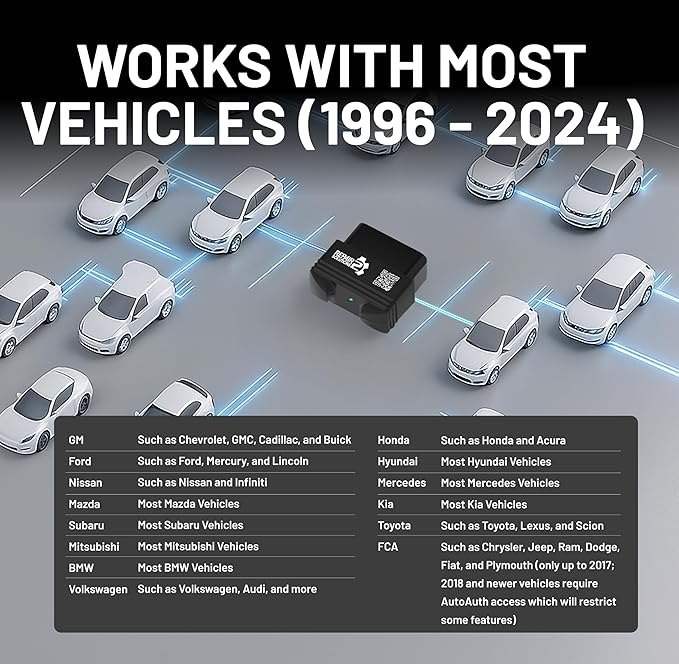 Innova 1000 Bluetooth OBD2 Scanner for iPhone & Android - Predict Car Problems Before They Happen - No Subscriptions - Detect Check Engine, ABS, SRS Issues for Cars 1996+
