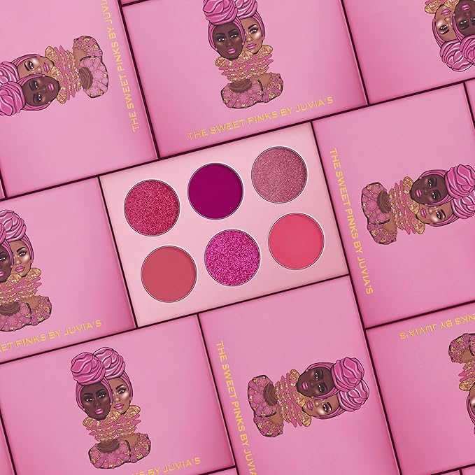 Juvia's Place Palette The Sweet Pinks - Deep Fuchsia, Soft & Sweet Pink, Shades of 6, Pressed Pigments Palette, Professional Makeup, Pigmented Pan Palette, Makeup Palette for Color & Shine