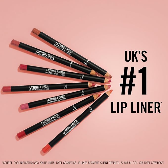 Rimmel Lasting Finish 8HR Soft Lip Liner Pencil - Vibrant, Blendable Formula to Lock Lipstick in Place for 8 Hours - 110 Spice, .04oz