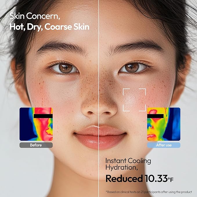 FreeGo Cool Glacier Water Daily Hydrating Pad (100 Pads), K-Beauty Facial Toner Pads for Puffy Dehydrated Skin, Instant Cooling Hydration