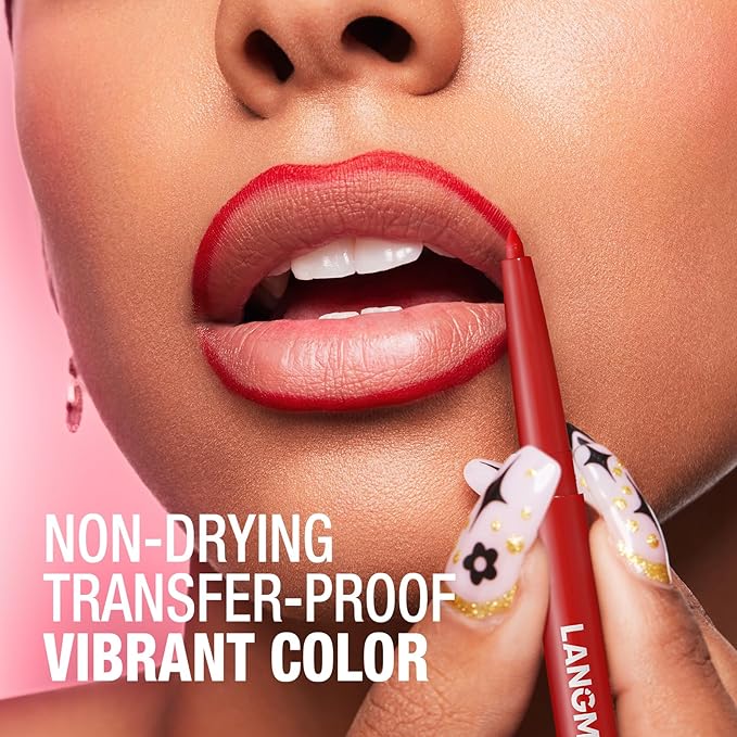 LANGMANNI 8Pcs Sculpting Matte Velvet Lip Liner Set,Smooth Creamy Texture,Waterproof And High Pigmented For Girls Daily Application Lip Makeup(1+2+3+4+5+6+7+8)