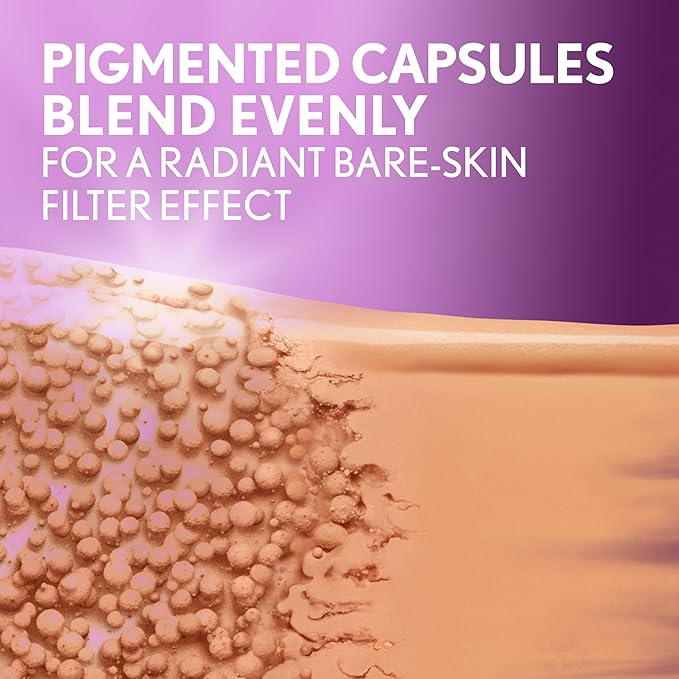 Covergirl Simply Ageless Skin Perfector Essence Foundation, 50 Medium-Tan, Tinted Skin Perfector, Skincare Makeup Hybrid, Sheer Tint, Radiant Finish, Skin-Like Finish, Vegan Formula, 1.0oz