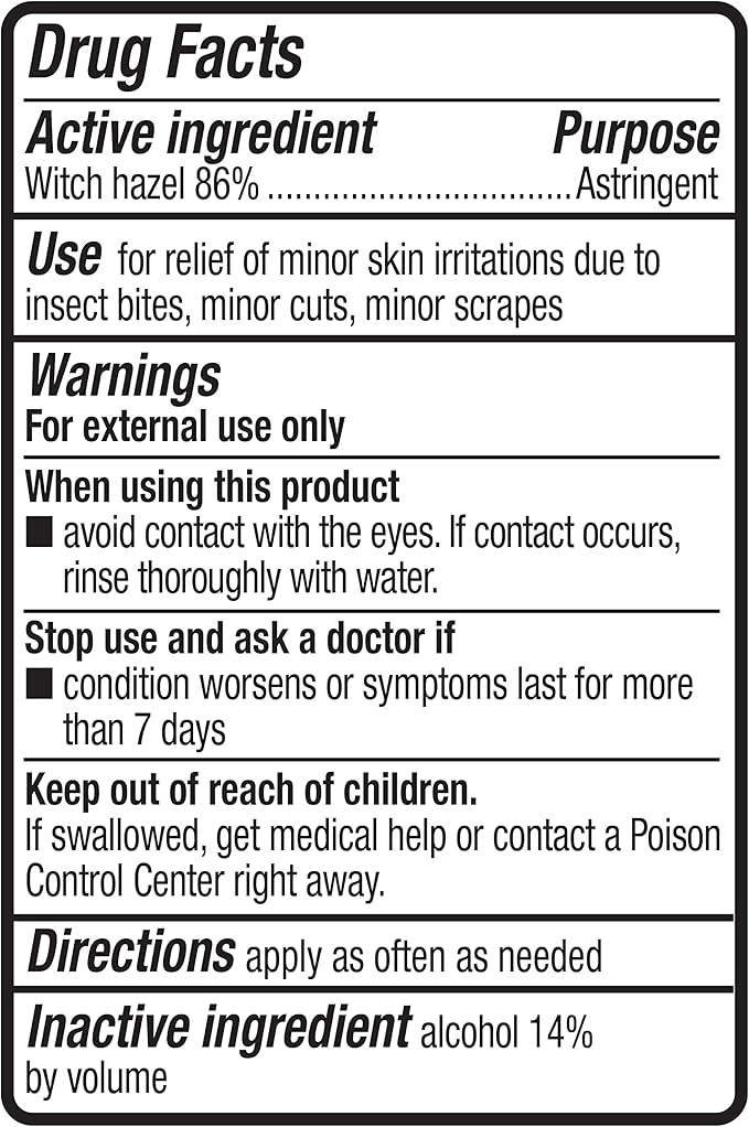 Amazon Basics Witch Hazel USP Astringent, Unscented, 16 Fluid Ounces (Previously Solimo)