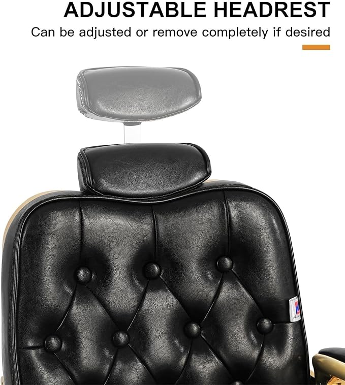 Artist hand Barber Chair Salon Chair Spa Equipment Vintage Heavy Duty Barber Chair(Gold)