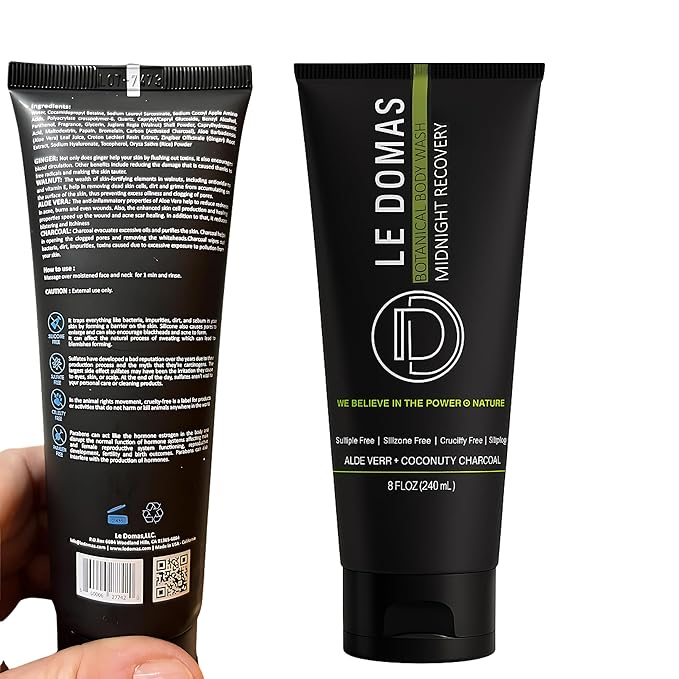 Natural Body Wash with Aloe Vera, Coconut & Vitamin E – Moisturizing Cleanser for Women & Men – Sulfate Free, Gentle Skin Care, Vegan Body Care Products – Travel Size Body Wash, 8 fl oz