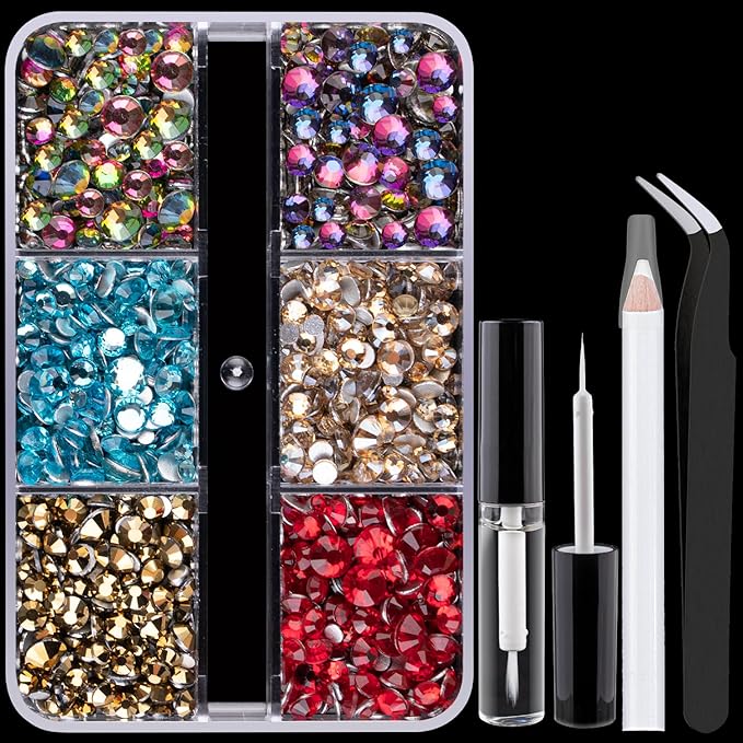 Colorful Face Gems for Makeup Set, Flatback Gorgeous