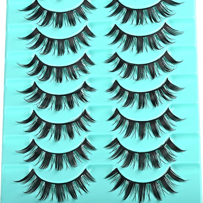 Manga Lashes Natural Anime Lashes Doll Spiky Eyelashes Mink Cosplay Eye Lashes Short Manhwa Lash Pack Strip Eyelash (Manga Lash | 8-16mm)