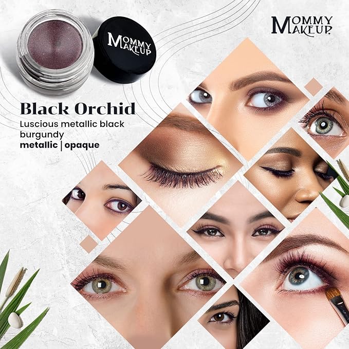 Mommy Makeup Waterproof Stay Put Gel Eyeliner Pot with Micropigments - Smudge-Proof, Long Lasting, Highly Pigmented Cream Eye Liner, 0.14 oz (Black Orchid)