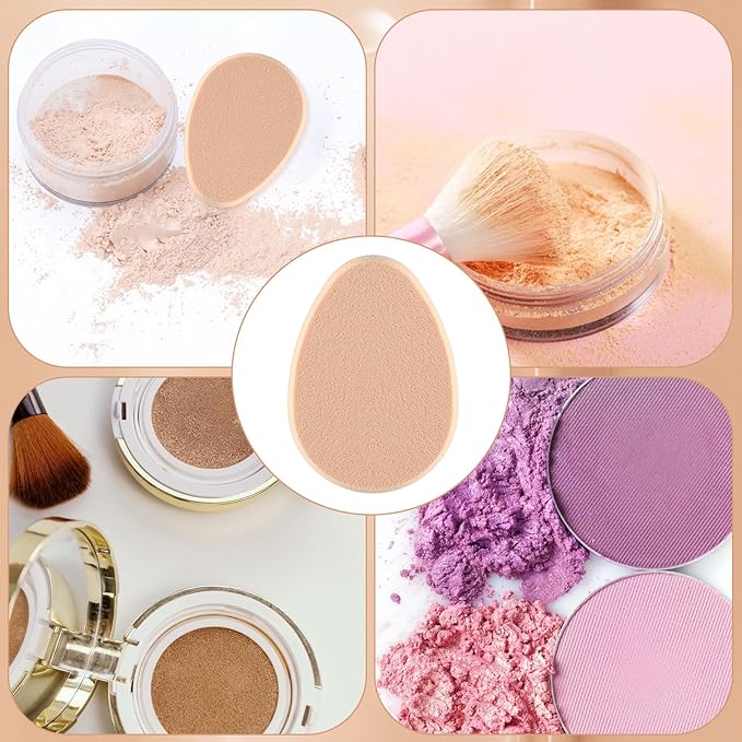6 Pcs Flat Makeup Sponge, Beige Smooth Makeup Sponges Cushion Foundation Puff Make up Cushion Make up Applicator Sponge for Natural and Easy Soft Long-lasting and Beginner-friendly