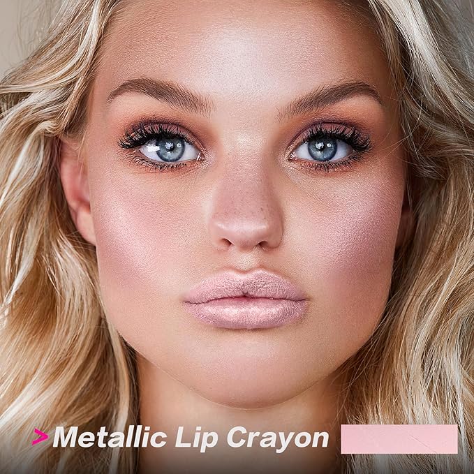 FOCALLURE Ultra Chic Metallic Lipstick,Rich Vitamin E Lip Crayon,Lightweight Shinning Color without Drying or Fading,Long Lasting Lips Makeup,#26 Salt Lake