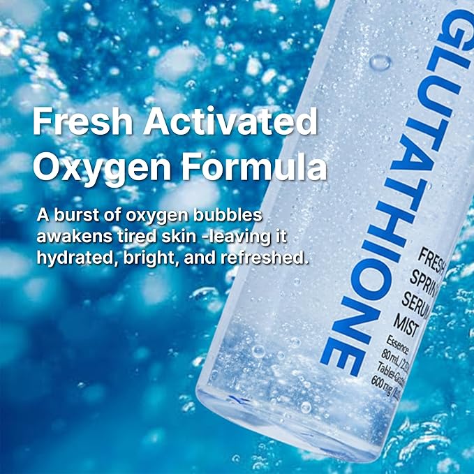 Auras Glutathione Brightening Face Mist K-Beauty | Fresh-Activated K-Beauty Spray Serum for Dull, Dry Skin, Hydrating Antioxidant Korean Skincare Toner & Setting Mist- 3.4 fl oz