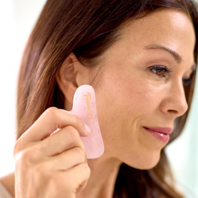 Rose Quartz Gua Sha and Face Sculpting Roller Kit - Lymphatic Drainage and Facial Massager for Skin Care - Beauty Tools for Women - Ice Depuffer and Shaper for Eye Area, Neck and Puffy Face