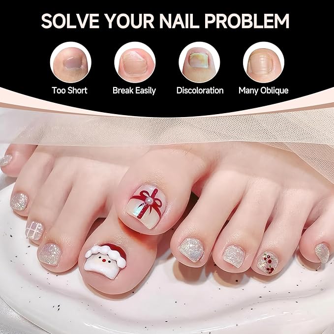 UNA GELLA Toe Nail Tips Full Cover, 216 Pcs Square Round Toe Nail Press Ons Clear Pre-shape Gel Toe Nail Tips Double Matte Acrylic Fake Toenails Extensions DIY Home Nail Salon for Women, 15 Sizes