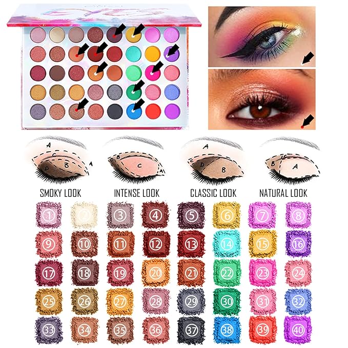 All-in-One Makeup Gift Set Travel Makeup Kit Complete Starter Makeup Bundle Lipgloss Lipstick Concealer Blushes Powder Eyeshadow Palette Cosmetic Palette for Teen Girls & Adults #17