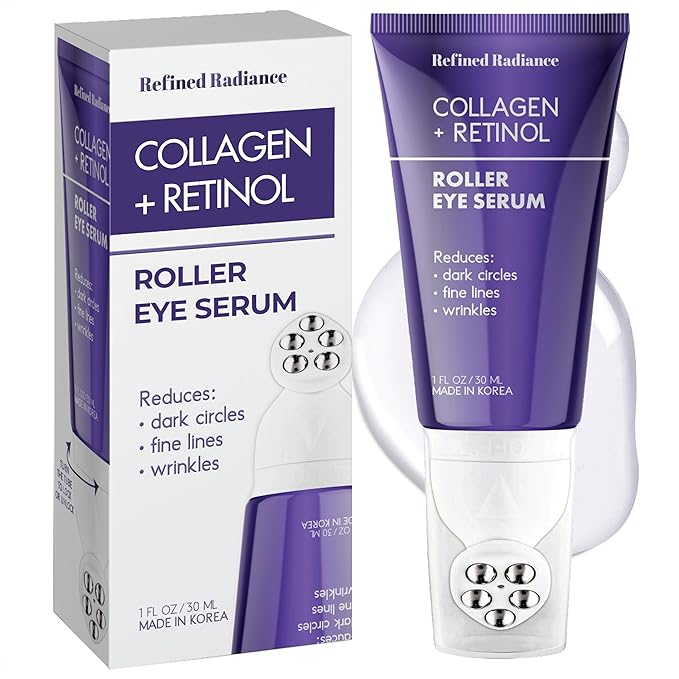Collagen & Retinol Eye Roller – Dermatologist Tested, Anti-Aging, Korean Skin Care – Reduces Fine Lines, Firms Under Eyes, Improves Tone – Vegan Clean Beauty Formula – 1.0 FL. Oz