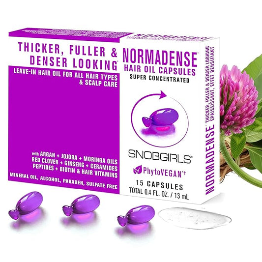 Thickening Hair Oil Capsules – Leave-In Serum for Normal to Thin-Looking Hair w/ Biotin, Niacinamide & Ceramides | Mineral Oil, Sulfate and Paraben Free, Vegan | Fuller-Looking, Denser Hair | 15Ct