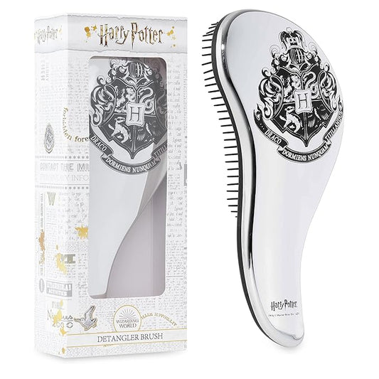 Harry Potter Gifts for Girls Hair Brush for All Hair Types Detangling Styling Women Beauty Accessories Handbag Size Official Product (Silver)