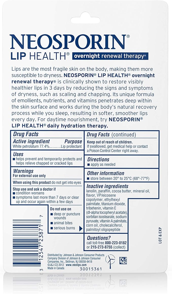 Neosporin Lip Health Overnight Healthy Lips 0.27oz.