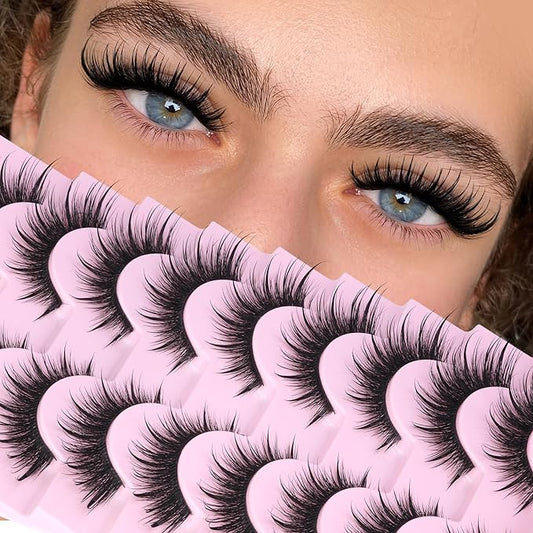 Cat Eye Lashes Manga False Eyelashes Wispy Lashes Strips Anime Fake Eyelashes with Spikes Wispy Lashes 9 Pairs Faux Mink Lashes 8-16mm Lash Extension by ALPHONSE