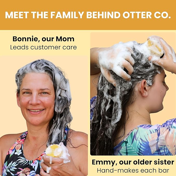 Otter co. Clarifying Apple Cider Vinegar Shampoo Bar for Build Up – Argan oil, Rosemary, Nettle, Jojoba oil – Vegan, Sulfate Free & Non Toxic – Women and Mens Shampoo, All Hair Types, Made in USA