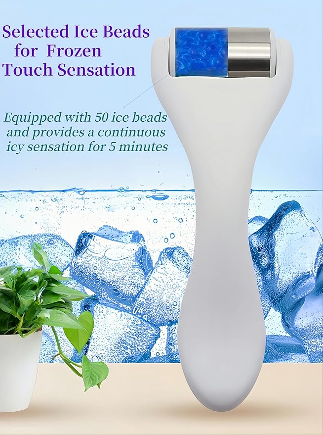 Pro Cryotherapy Ice Roller and Massage Stick for Face & Body - Stainless Steel Facial Massager Reduces Puffiness, Migraines & Sunburn Relief | Spa-Quality Self Care Gifts for Women/Men