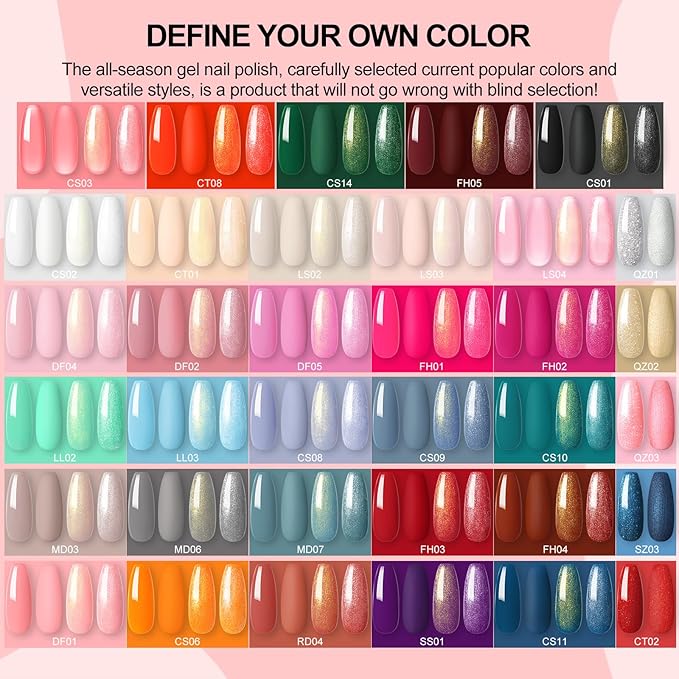 COSCELIA Gel Nail Polish Kit with U V light and Drill Starter Kit 35 Colors Gel Nail Polish with 5pcs Top Base Coat Nail Art All Seasons Professional Gel Manicure Kit DIY at Home Gifts for Women