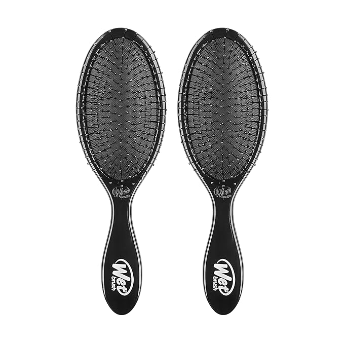 Wet Brush Original Detangler Hair Brush, Classic Black, Ultra-Soft IntelliFlex Bristles, Detangling Bristles Glide Through Tangles (Wet Dry & Damaged Hair), Women & Men (2 Pack)