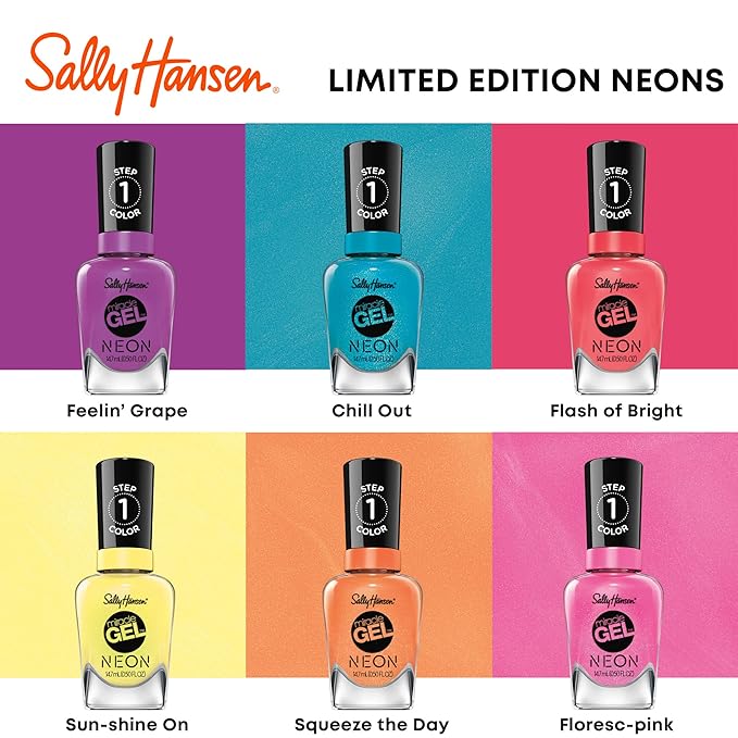 Sally Hansen Miracle Gel™, Miami Ice, Long Lasting, Gel-Like Formula, No UV Lamp Needed, Blue Nail Polish