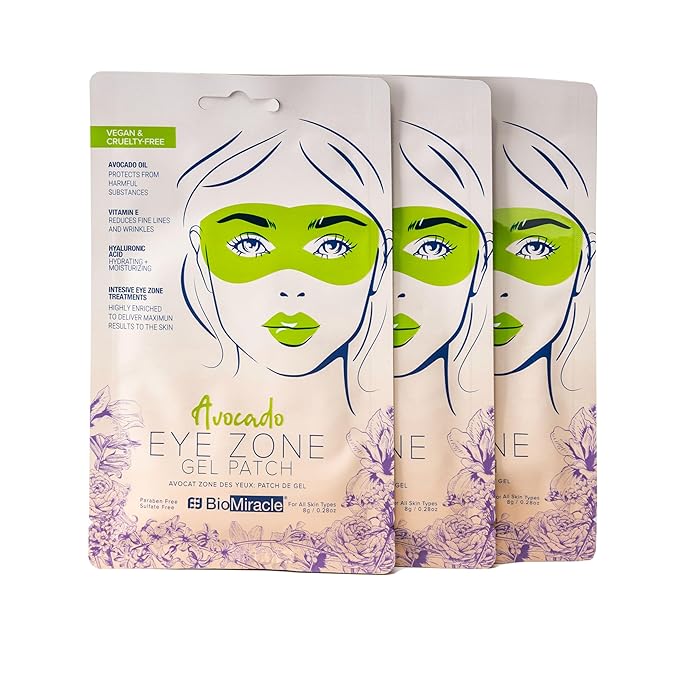 BioMiracle Avocado Eye Zone Gel Patch, Under Eye Treatment, For Under Eye Bags, Avocado Gel Patch (Pack of 3)