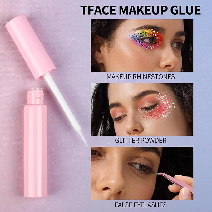 YGDZ Face Rhinestones Kit, Face Eye Gems for Makeup, Face Jewels Set with Face Makeup Glue, Nail Gems, Rhinestones for Body, Hair, Nail Art, Halloween Makeup for Women