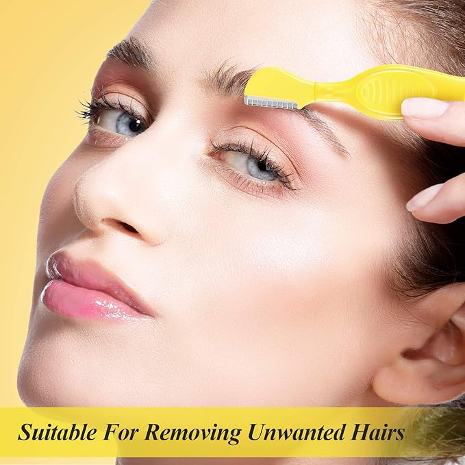 Mudder 21 Pcs Eyebrow Razor Eyebrow Shaver Facial Razor Multipurpose Face Trimmers with Precision Cover for Women Makeup Care Tools(Green, Blue, Yellow)