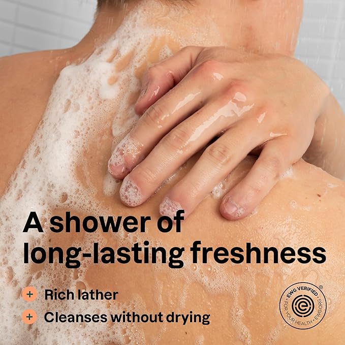 ATTITUDE Shower Gel Body Wash for Men, 98% Natural Origin Ingredients, Paraben & Phthalate Free, EWG Verified, Cleanses Without Drying, Patchouli & Bourbon, 14 Fl Oz (Pack of 3)