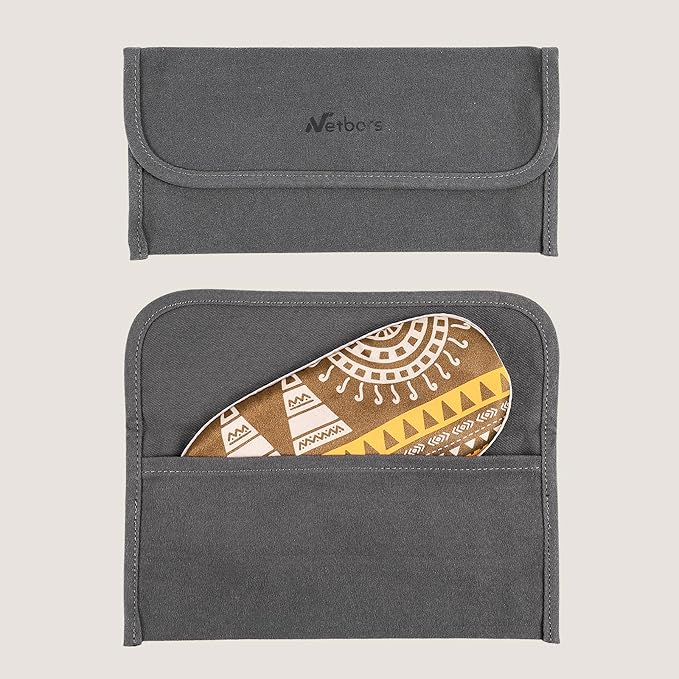 22mm Mulberry Silk Beauty Sleep Mask with Velvet Band & Travel Pouch, Light Blocking, Hair & Skin Friendly, Brown African Totem Print, Gift Packaging