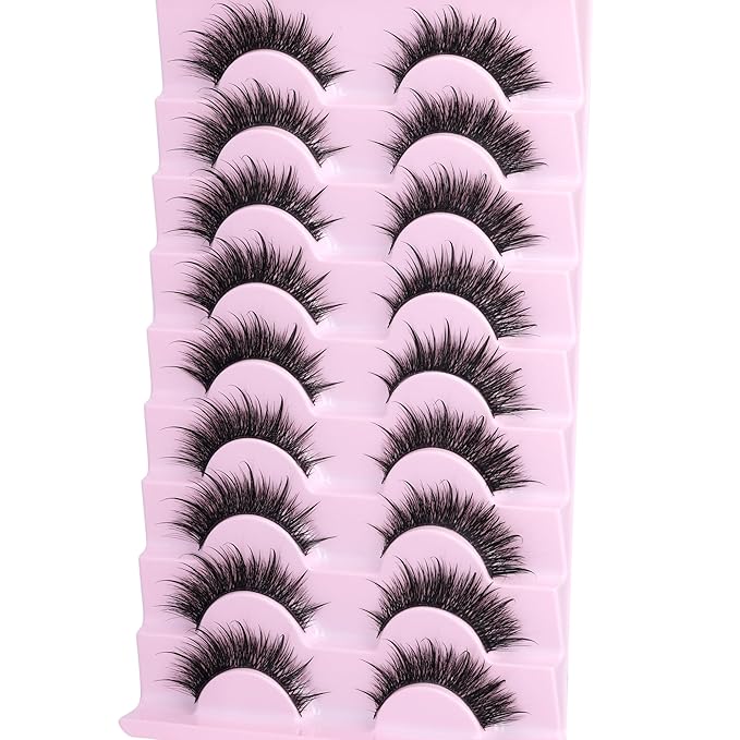 Manga Lashes Anime False Eyelashes with Spikes Fake Lashes Wispy Lashes Strips Spiky Fake Eyelashes 9 Pairs Faux Mink Lashes 8-16mm Lash Extension by ALPHONSE