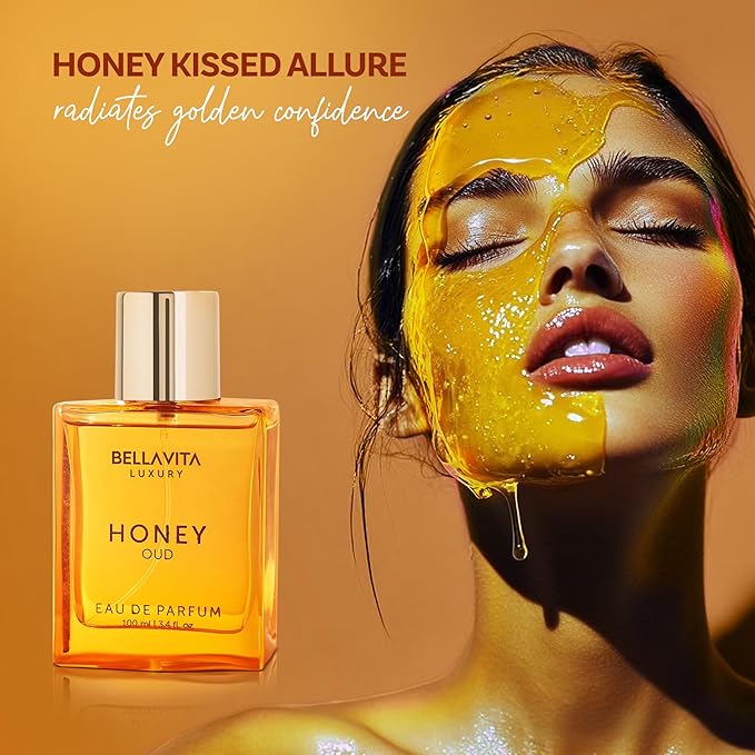 BellaVita Luxury Honey Oud Eau de Parfum (3.4 fl. oz.) | Patchouli, Vanilla, Bergamot, Floral & Spicy + Made with Clean & Vegan Essentials Oils + Cruelty Free | Long-Lasting Unisex Fragrance