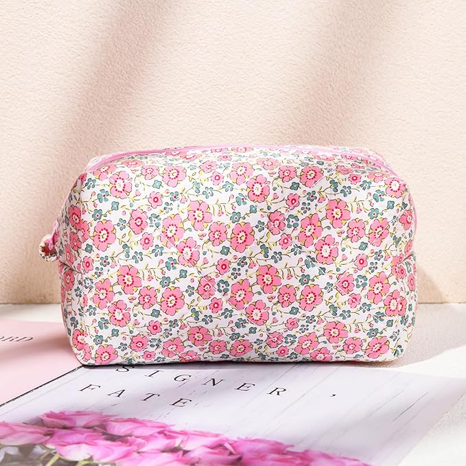 Soidram pink makeup bag floral