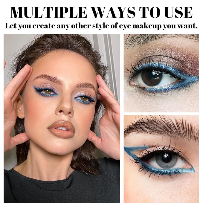 Sheda Powder Eyeliner, a handcrafted, 100% natural powder eyeliner, waterproof, long-lasting, rich, smudge-resistant color (Dark Blue)