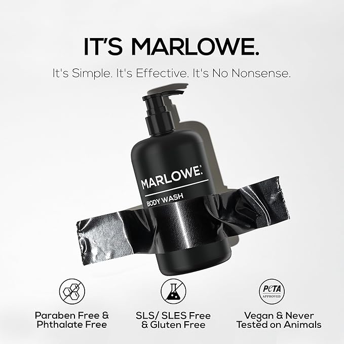 MARLOWE. No. 103 Body Wash 15 oz Pump, Cedarwood + Sea Salt, Energizing & Refreshing Shower Gel, Willow Bark & Green Tea Extracts, Cleanses, Moisturizes, Smooths & Nourishes, Fresh & Zesty Scent