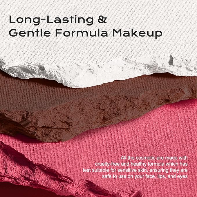 Color Nymph Ultra-Creamy Blush Highlighter Bronzer Stackable Makeup Palette | 3-IN-1 Multiuse Matte & Long-Lasting Cream Powder, Makeup Stacks for Travel | Vegan & Cruelty-Free - Sunset Kiss