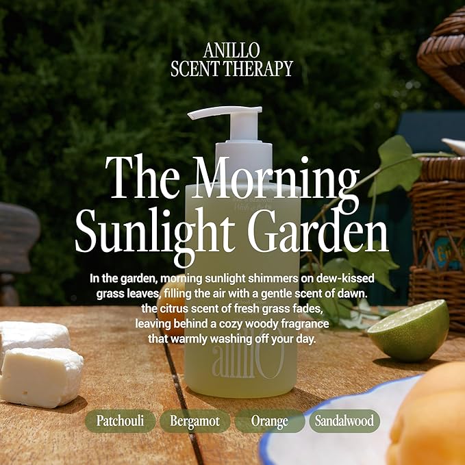 ANILLO Patchouli Garden Damage Repair Shampoo - Korean Hair Care Nourishing Shampoo for Men & Women w/Patchouli Leaf Water, Protein Complex & Green Herb Complex - Vegan Scalp Cleanser (15.22 fl.oz)