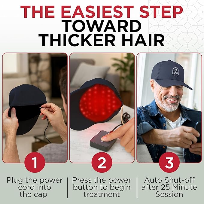 Red Light Therapy Hair Growth Cap – FDA Cleared Laser Treatment for Hair Regrowth and Reduced Shedding – LED & Laser Red Light Therapy Clinically Proven in Double-Blind Studies - Blue