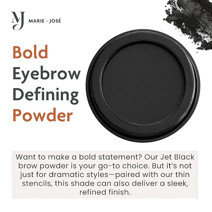 Eyebrow Powder, High Colour Pigmentation, Cruelty-Free & Vegan, Natural & Even Eyebrows (Jet Black)
