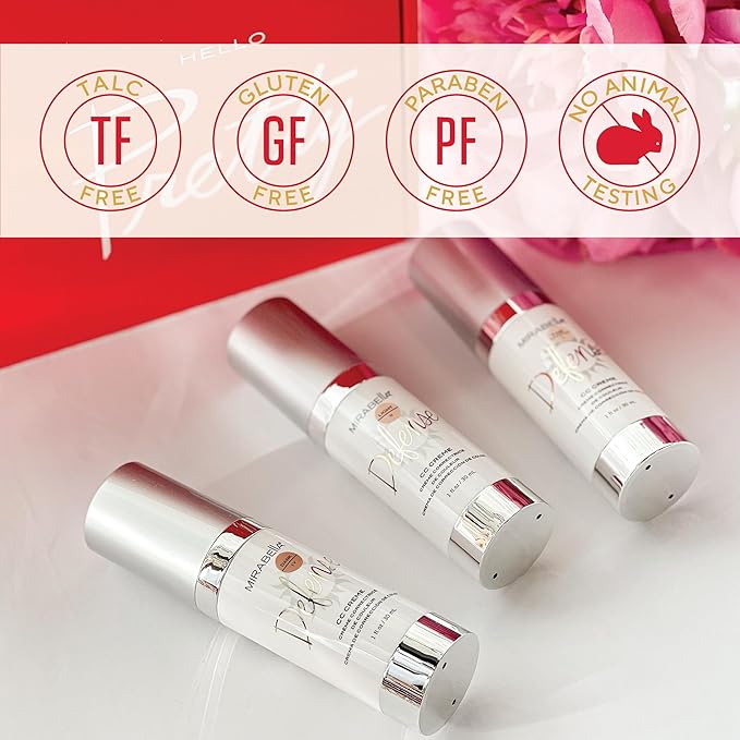 Mirabella Defense CC Creme Full Coverage Foundation with SPF 20, CC Cream Foundation with Sunscreen & Hyaluronic Acid, Oil Control with Salicylic Acid - Dark