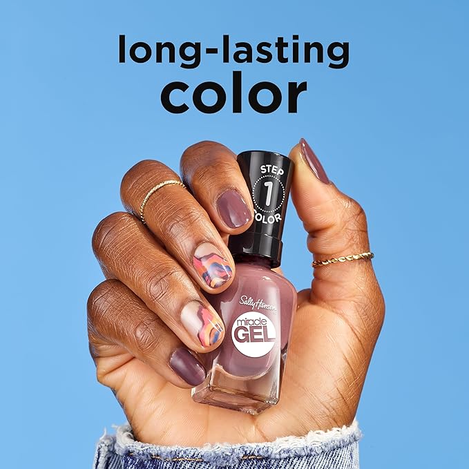 Sally Hansen Miracle Gel™, Grand Cyan, Long Lasting, Gel-Like Formula, No UV Lamp Needed, Blue Nail Polish