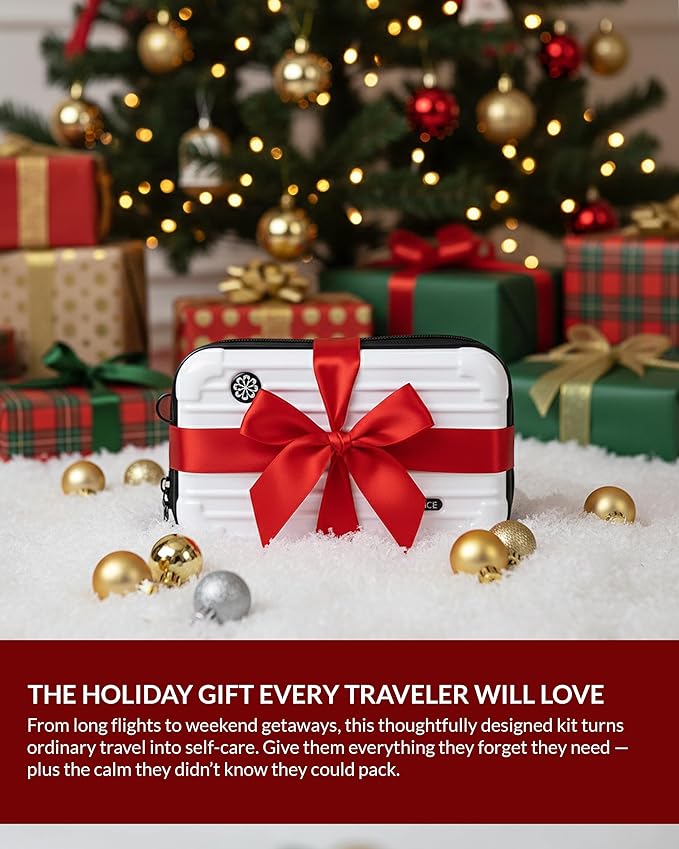 Essence Travel Amenity Kit - Compact Wellness Organizer with 5 Nasal Diffusers + 9 Traveler Comfort Essentials for Flights, Hotels & Adventures - Wearable Aromatherapy Self-Care On the Go