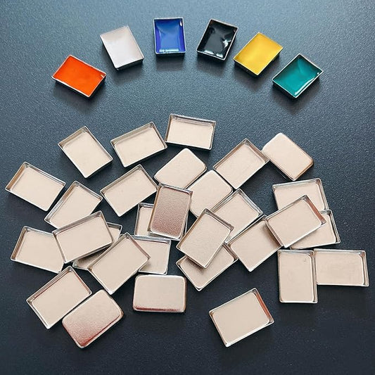 FCLUB 100Pack Empty Eyeshadow Metal Pans Cosmetic Eyeshadow