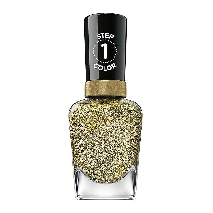 Sally Hansen Miracle Gel™, Sunken Treasure, Long Lasting, Gel-Like Formula, No UV Lamp Needed, Gold Glitter Nail Polish